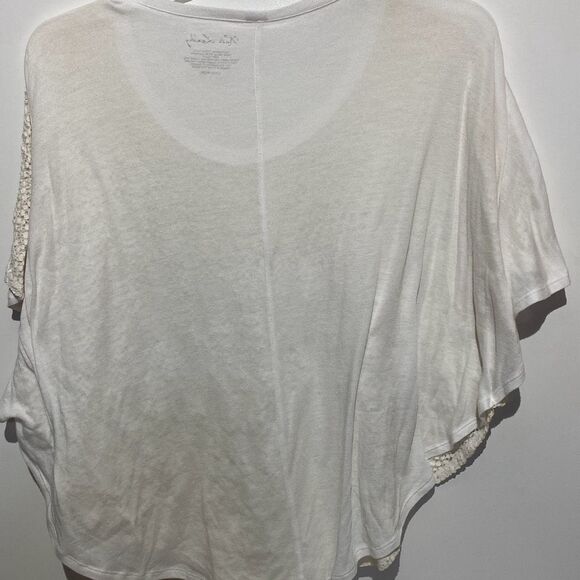 Kate Landry Women's Cream White Lace Short Sleeve Poncho Top One Size - Picture 5 of 8